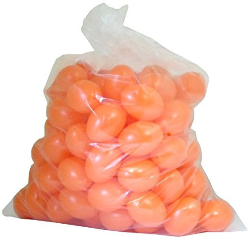 Prell Ostereier Plastik/Kunststoff, Eier, Deko, Osterdekoration, zum Aufhängen, Bemalen und Dekorieren ca. 60mm 100 Stück orange