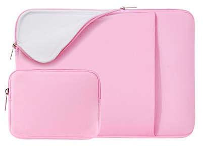 RAINYEAR 15,6 pollici Laptop Sleeve Custodia morbida Borsa con fodera soffice con tasca frontale e custodia per accessori, compatibile con 15,6 pollici Notebook Computer Chromebook, Rosa
