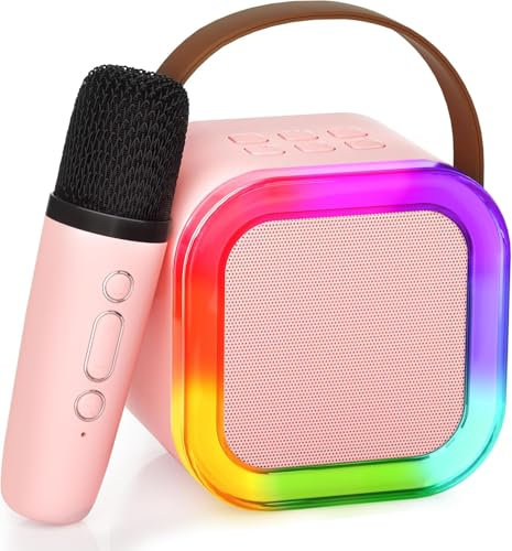 Ankuka Karaoke Wireless Microphones Speaker, 4 in 1 Handheld Portable Bluetooth Home KTV Player, Superior Audio Quality for Singing & Recording, Compatible with Android & iOS (Q78 Rose Gold)