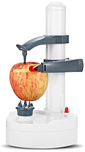 Electric Fruits Peeler Cutter, Automatic Rotating Vegetable Orange Apple Potato Mandolin Kitchen Cooking Tools, 3 Blades Include
