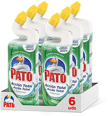 PATO WC Power Frescor Total, Limpiador Quitamanchas Para Inodoro, Verde, 750 Ml, Pack 6 unidades, 4500 Mililitros