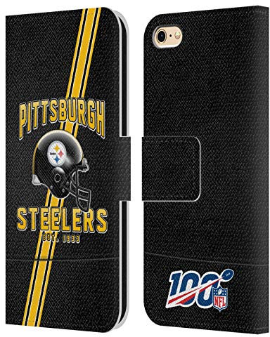 Head Case Designs Offizielle NFL Football Streifen Pittsburgh Steelers Logo Art Leder Brieftaschen Handyhülle Hülle Huelle kompatibel mit Apple iPhone 6 / iPhone 6s