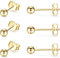 CERSLIMO 3 Paar 3mm 14k Gold Ohrstecker für Damen, 925 Sterlingsilber Klein Roségold 14k Gold Ball Ohrringe Stecker Set für Mädchen Männer Unisex Schlafen Knorpel Schmuck Geschenk