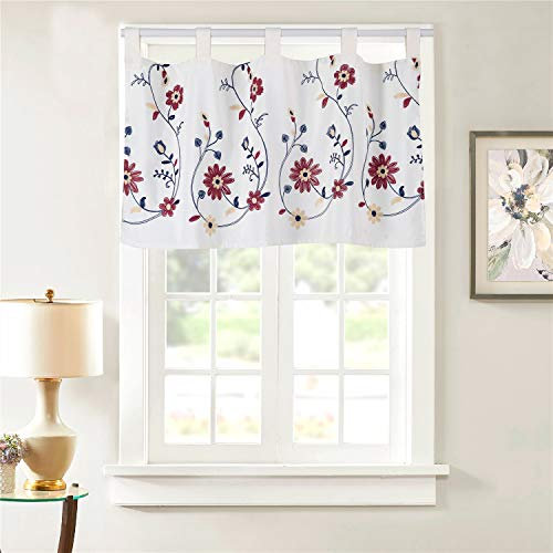 Dreamskull Kurzstores Gardinen Kurzgardine mit Schlaufen Bistrogardine Küche Wohnzimmer Vorhänge Gardinen Kurzvorhang Kurz Kleine Fenster Landhaus Scheibengardine Modern Blickdicht (HxB 45x90cm)