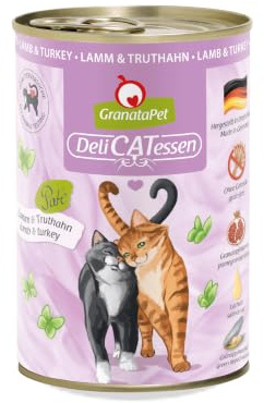 GranataPet DeliCATessen Lamm & Truthahn, 6 x 400g | Alleinfuttermittel, Getreidefrei, Ohne Zuckerzusatz, Taurin & Grünlippmuschel, Hoher Fleischanteil, Made in Germany