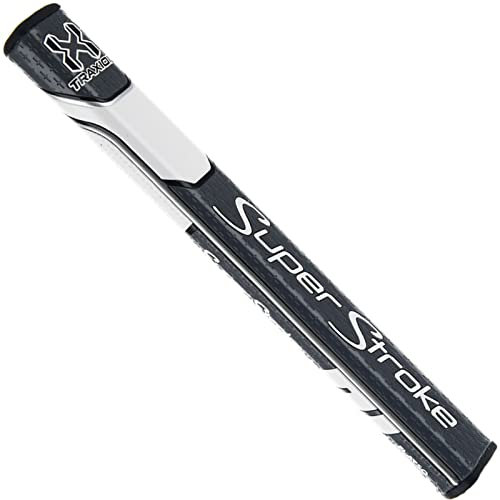 Super Stroke Traxion Pistol GT Tour Golf Putter Grip, Gray/White (Pistol GT Tour) | Advanced Surface Texture That Improves Feedback and Tack | Minimize Grip Pressure with a Unique Parallel Design