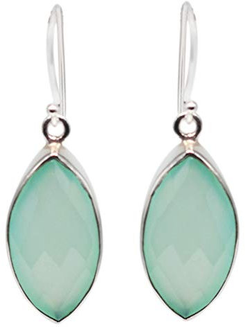 925 Sterling Silber Chalcedon Edelstein Dangle Ohrring Schmuck Wiesen Crystalcraftindia