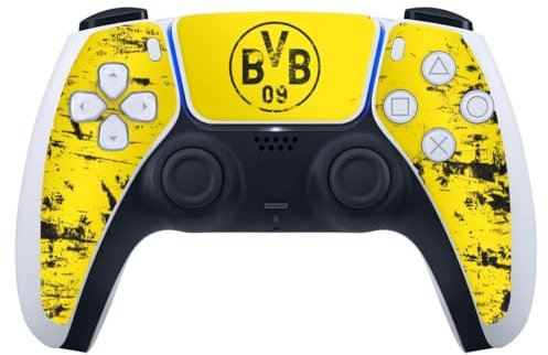 DeinDesign Skin kompatibel mit Sony Playstation 5 Controller PS5 Folie Sticker Borussia Dortmund Offizielles Lizenzprodukt BVB