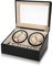 Ejoyous Automatische Uhrenbeweger Box, Uhrendreher Uhrenbox Uhrenbeweger für 4 Automatikuhren + 6 Gitter Uhrenaufbewahrungsgehäuse, Aufbewahrungsbox Automatikuhren Leise, EU-Stecker(Black)