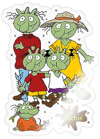 Spreadshirt Die Olchis Classic Eine Schmuddelige Familie Sticker, max. 10 x 10 cm, 10 x 10 cm, Transparent glänzend