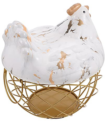 DOITOOL Recipientes para Alimentos 1 Pc Cesta De Almacenamiento De Soporte para De Alambre Canasta De De Pollo De Alambre Huevera Metalica Refrigerador Bandeja De Frutas Cerámica