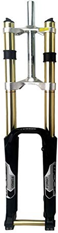 KANGXYSQ 26 Zoll MTB Vordergabel, Doppelte Schulter AM Federgabel, Scheibenbremse Steckachse Gabel (Color : Black, Size : 26inch)