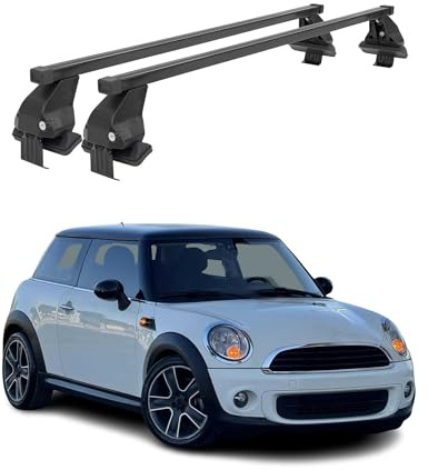 OMAC Dachträger kompatibel mit Mini One Cooper F55 2014-2018 Pre-FL 5-tür 50kg Schwarz 2X
