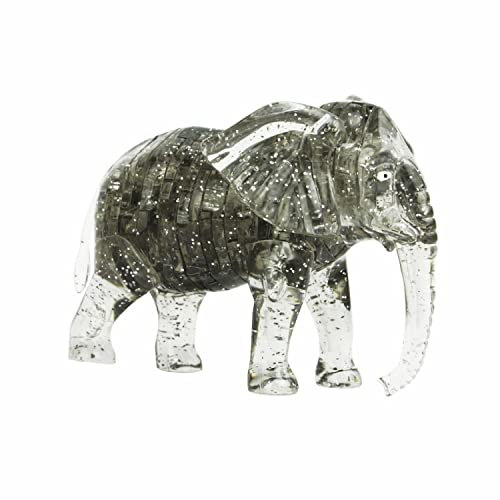 3D Crystal Puzzle,Crystal Puzzle Brainteasers for Puzzlers Ages 16 and Up (Elephant-Grey)