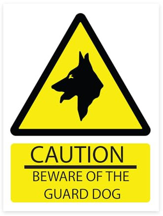RDLCAR Beware of the Dog Signs Notice 1mm Rigid PVC Pack of 1 Durable Outdoor Security Warning 300mm x 400mm