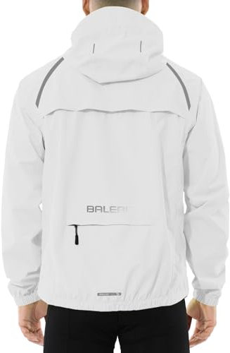 baleaf Veste De Cyclisme Pour Homme Imperméable Et Respirante Randonnée Coupe Vent Légère Pluie Cyclisme, Blanc., Xl