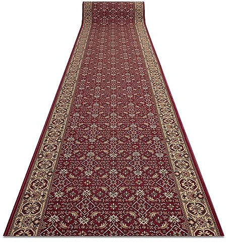 rugsx Bidjar Läufer Teppich - Antirutsch Teppich Brücke Meterware - rutschfest & Pflegeleicht - Klassisch Orient Design für Flur Küche Wohnzimmer - weinrote, 67x640 cm