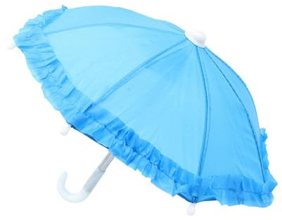 MagiDeal Puppenschirm, Mini-Farbschirm, niedliches Mini-Regenschirm-Spielzeug, Malerei, Geschenk, hängende dekorative Requisiten für Kinder, Blau