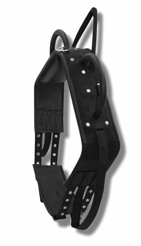 AMKA Voltigiergurt/Longiergurt Leder/Synthetik mit 2 runden Griffen und 2 Beinschlaufen und Bauchgurt (Shetty)