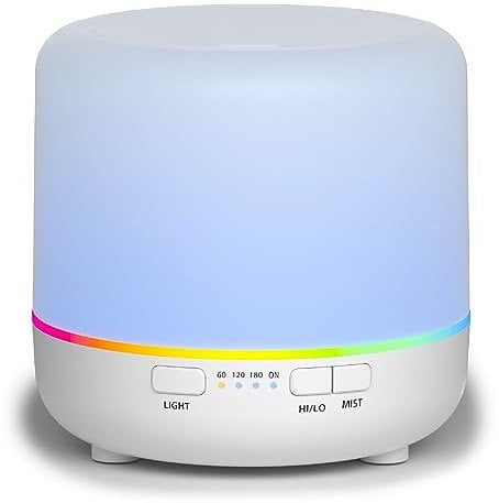 Diffuseur d'arômes 200 ml Diffuseur d'huiles essentielles colorées avec mode de brume réglable, diffuseur d'arôme automatique pour chambre à coucher, bureau, voyage (Blanc-WYK)