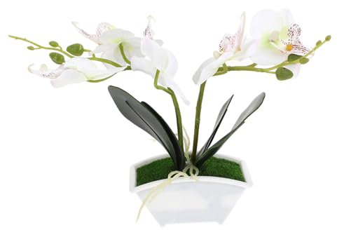 Zerodeko Mini-orchideen Tischpflanze Kunstpflanze Für Badezimmer Und Küche Realistische Phalaenopsis Dekorativem Topf Für Kleine Räume Fotodeko
