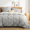 BEDSURE Bettwäsche 220x240 Baumwolle Bettbezug - Bettwäsche-Sets 220 x 240 cm 3teilig Grau mit 2 Kissenbezüge 80x80 cm, ÖKO-TEX Wendebettwäsche Bedding mit Reißverschluss Ginkgo Muster
