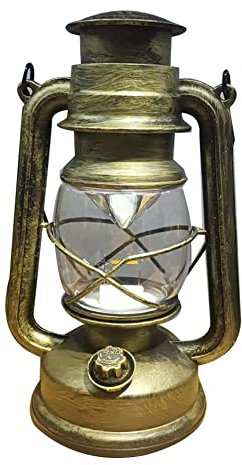 AMIUHOUN Öllaternen aus in -Bronze, 25,4 cm (Abdeckung), tragbar und im Freien, auslaufsichere Abdichtung, Schwarz und Gold