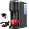 COWSAR Single Serve Coffee Maker, 2-in-1 K-Cup & Ground Coffee Brewer, 40 oz Water Tank, 5 Brew Sizes Up To 14 Oz, Black