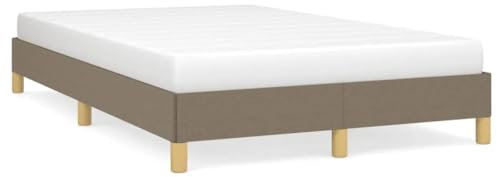 vidaXL Bettgestell, Polsterbett Bett mit Stützbeinen, Bettrahmen mit Lattenrost für Schlafzimmer, Doppelbett Schlafzimmerbett, Taupe 120x190cm Stoff