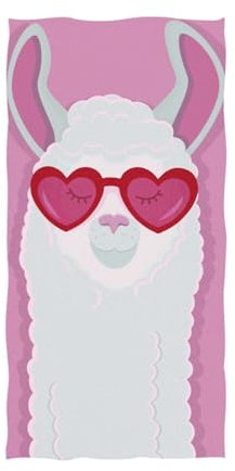 YOUJUNER Große Handtücher, Badetuch, Alpaka, Lama, Liebe, Badetücher für Dusche, Spa, Sauna, Strand, Fitnessstudio