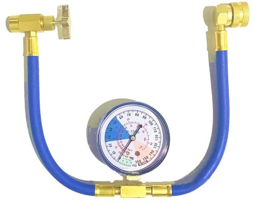 Freon Charging Hose | R134A Car Air Conditioner Recharge Kit With Pressure Gauge,M14 Or 1/2 Inch Thread For Automotive Repair Tool