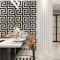 LMTYJZRY Wallpaper Geometric Wall Papers Black Grey Luxury Satin Effect Large Greek Key Wallpaper Living Room Background Decor(0.53 * 10M)(B)