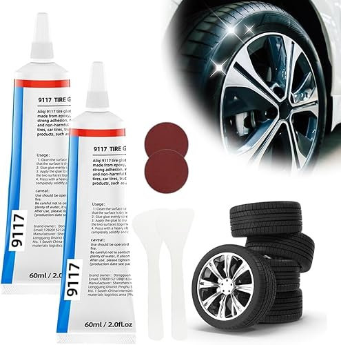 Dabeto Reifenreparaturset, Reifendichtmittel, Reifenkleber, Gummikleber, Reifenreparaturset, Felgen Reparaturset für Auto Motorrad Fahrrad, Repariert Schnell Reifenrisse Löcher (1, 15ML)
