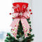 Foldable Christmas Tree Hat,With Red White Green Bows,With Large Candy Bows Christmas Tree Decorations Ornaments For Xmas Tree Festive Decor