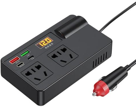 Inversor para Coche,Inversor de Corriente para Coche | Cargador Adaptador para Coche 12 V 24 V a CA 220 V - Inversor de Corriente para vehículo de 200 W, convertidor de Potencia para Coche, Adaptador
