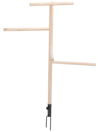 Chicken Perch, Wooden Chick Perch Stand Chicken Enrichment Toys with Iron Ground Plug Chicken Roosting Bars Chicken Ladder Coop Backyard Poultry Accessories for Coop Brooder Bird
