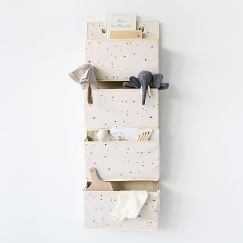 3 Sprouts - Hängeorganizer Tür Organizer - 4 Fächer - Terrazzo Creme
