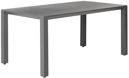 Dehner Gartentisch Palermo, dunkelgrau, 160 x 74 x 90 cm | bis zu 8 Sitzplätze, Aluminium pulverbeschichtet / Stein