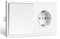 CNBINGO Interruptor de luz con enchufe, enchufe doble blanco con interruptor de luz, enchufe de pared empotrado