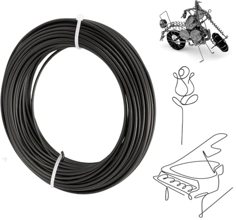 DeJivsin Filo in alluminio, 2 mm, 30 m, Nero, Filo Artigianale, per Gioielli, Fai Da Te, per Bigiotteria