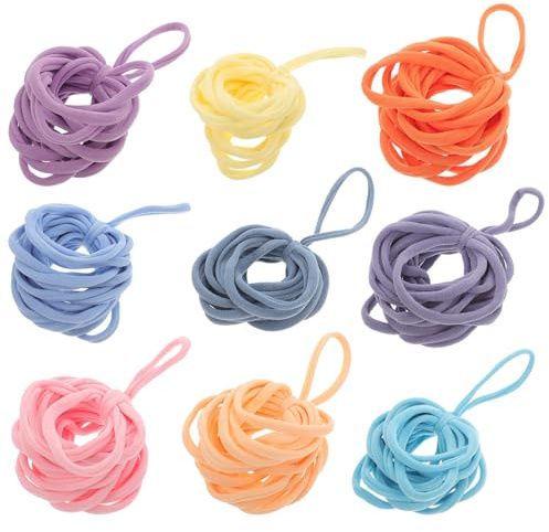 WEKAMOS 180 Stück Webrahmenschlaufen Nachfüllpack Bunte Gummiseile für Webstuhl Selbstgemacht Bastelset für Topflappen Schmuck