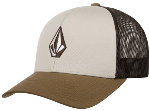 Volcom Full Stone Cheese Tricolour Cap Basecap Baseballcap Truckercap Meshcap Damen/Herren/Snapback - Snapback, mit Schirm, Schirm Frühling-Sommer Sommer - One Size beige-braun