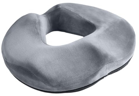 SOMONEY Sitzkissen, Ergonomisches Hämorrhoiden Sitzkissen Orthopädisch Sitzring Steißbein Entlastung Sitzring Nach Geburt Donut Kissen für Bürostühle Autos und Rollstühle (Grau)