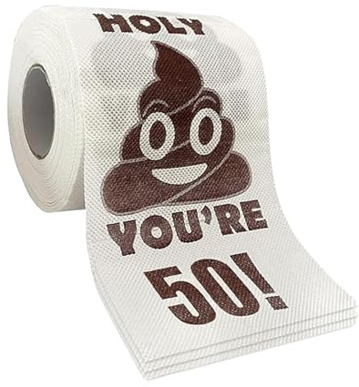 Funny Toilet Prank Gifts - 50th Birthday Decor & Novelty Toilet Paper Rolls, 250 Sheets 2-Ply, Birthday Gag Gift Novelty Bathroom Decorations for Party Supplies and Surprise Presents