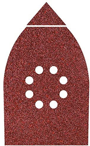 wolfcraft 6 Haft-Schleifblätter für Holz und Metall I 1760000 I 107 x 142 mm I Körnung 80, 120, 240 I für Multischleifer, Deltaschleifer, Dreieckschleifer I hohe Standzeit