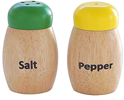 Ed Inter Salt and Pepper Shakers, Wooden, Green, Yellow (Set), 0.13 pounds
