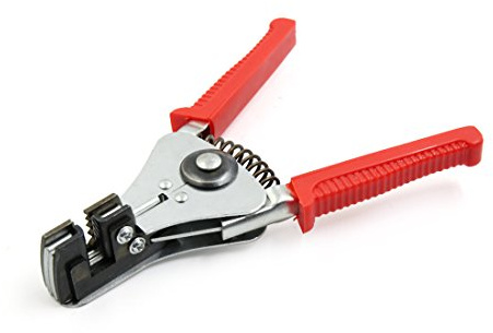 sourcing map Wire Coax Cable Stripper Plier Tool Red Squeeze Handle 1.0mm, 1.6mm, 2.0mm, 2.6mm, 3.2mm