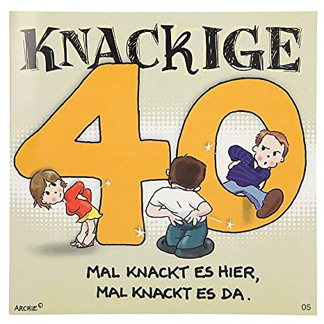 Depesche 3865.005 Glückwunsch-Karte zum 40. Geburtstag, witzige Geburtstagskarte mit Musik, passendem Spruch und Archie Motiv, mit Innentext, inkl. Umschlag, 17 x 16,5 cm