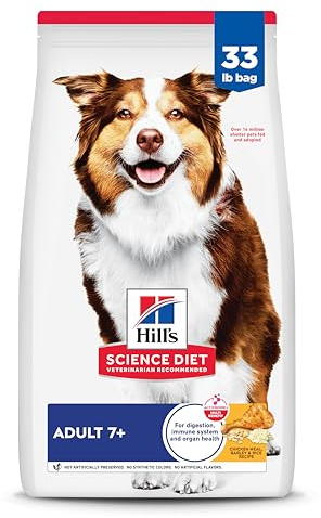 Hill's Science Diet Adult 7+ Dry Dog Food, Chicken Meal, Barley, & Rice, 33 lb. Bag