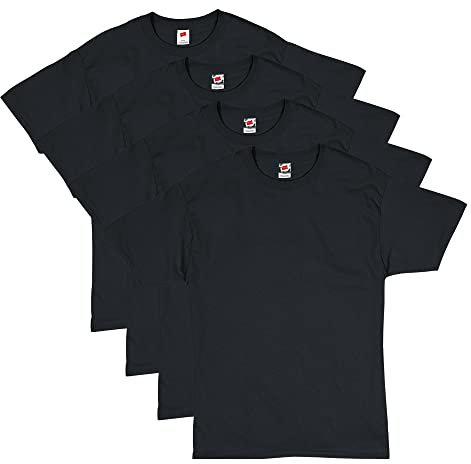 Hanes Men's ComfortSoft T-Shirt (Pack of 4),Black,Large
